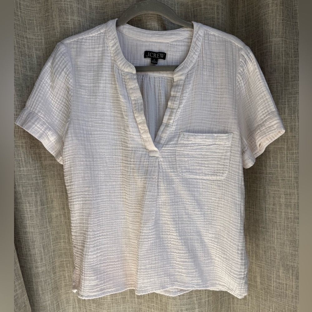 J. Crew White cotton top medium